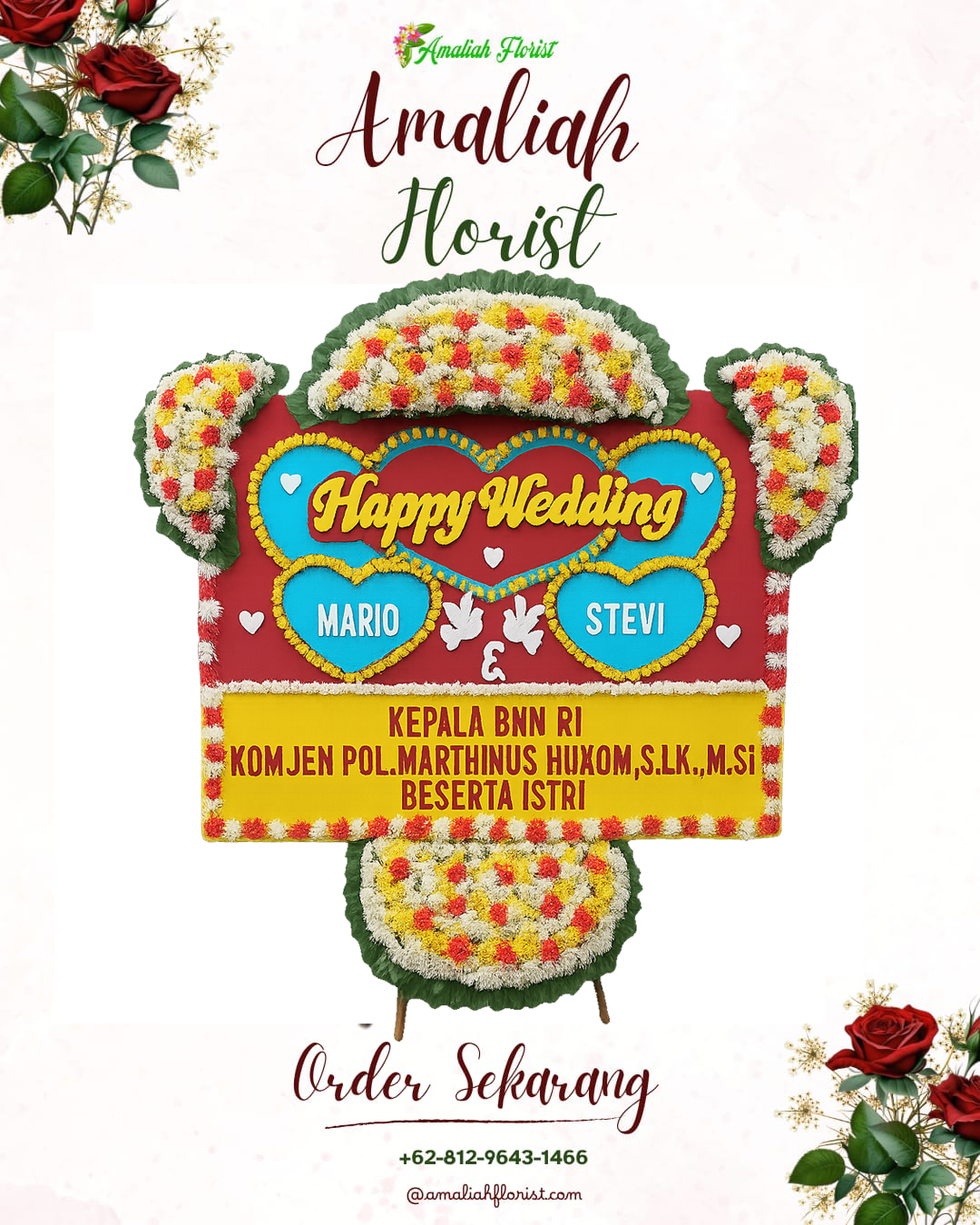 Papan Bunga Pernikahan Kertosono